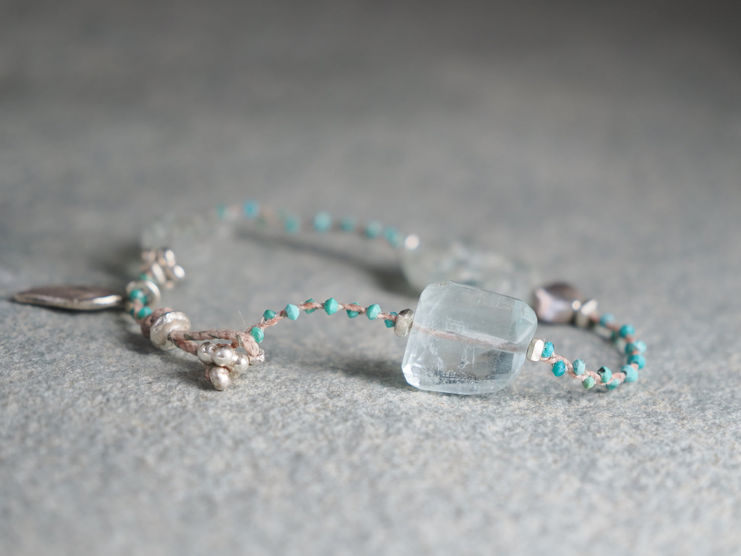 -Aquamarine- turquoise braid