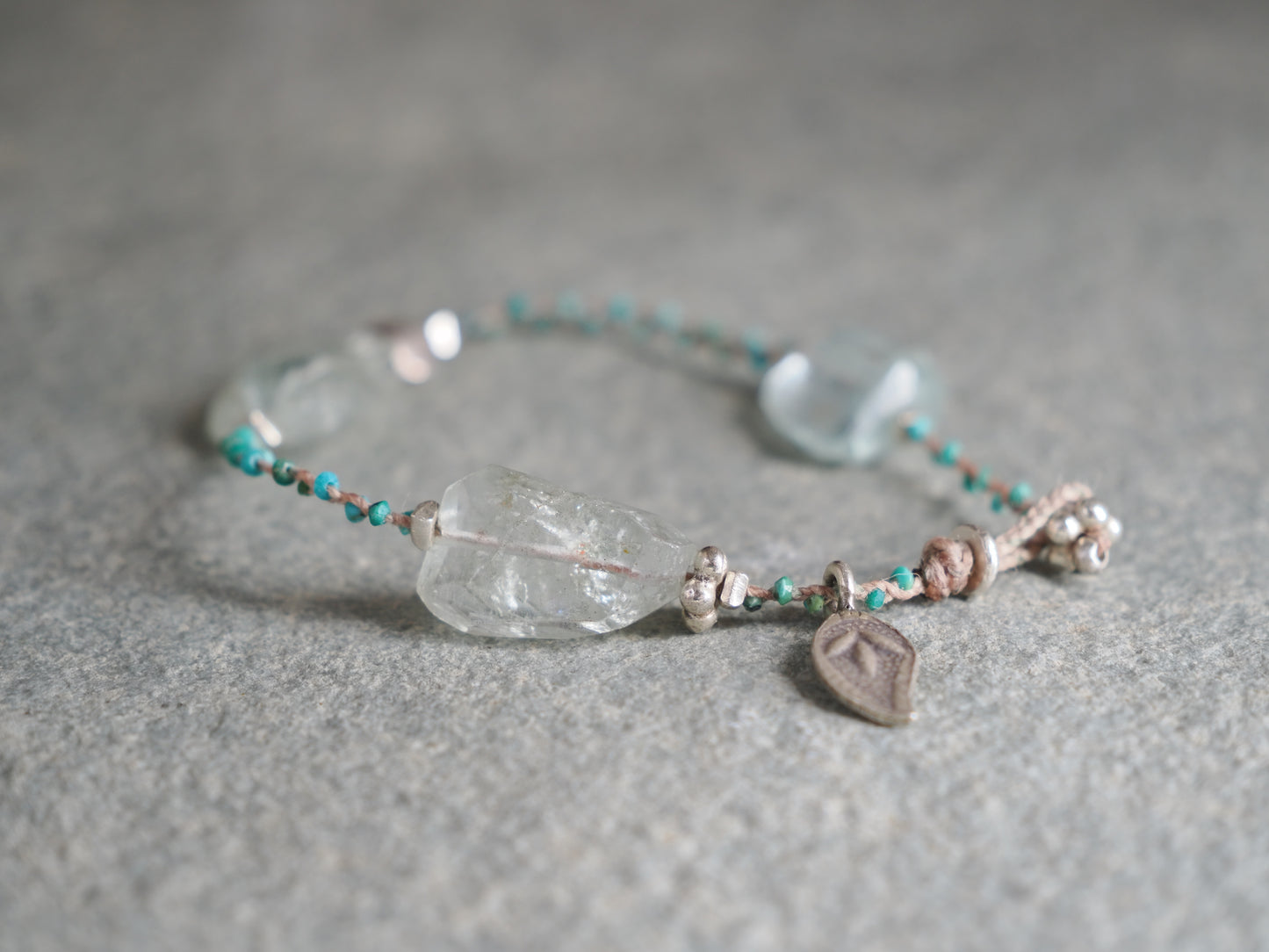 -Aquamarine- turquoise braid