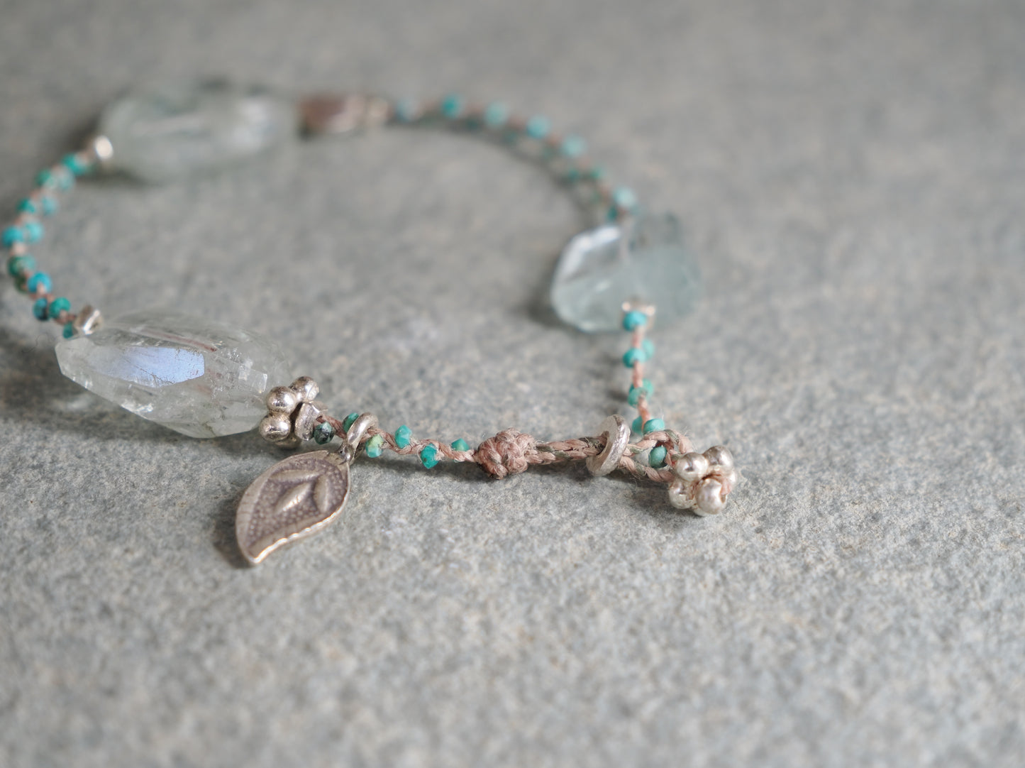 -Aquamarine- turquoise braid