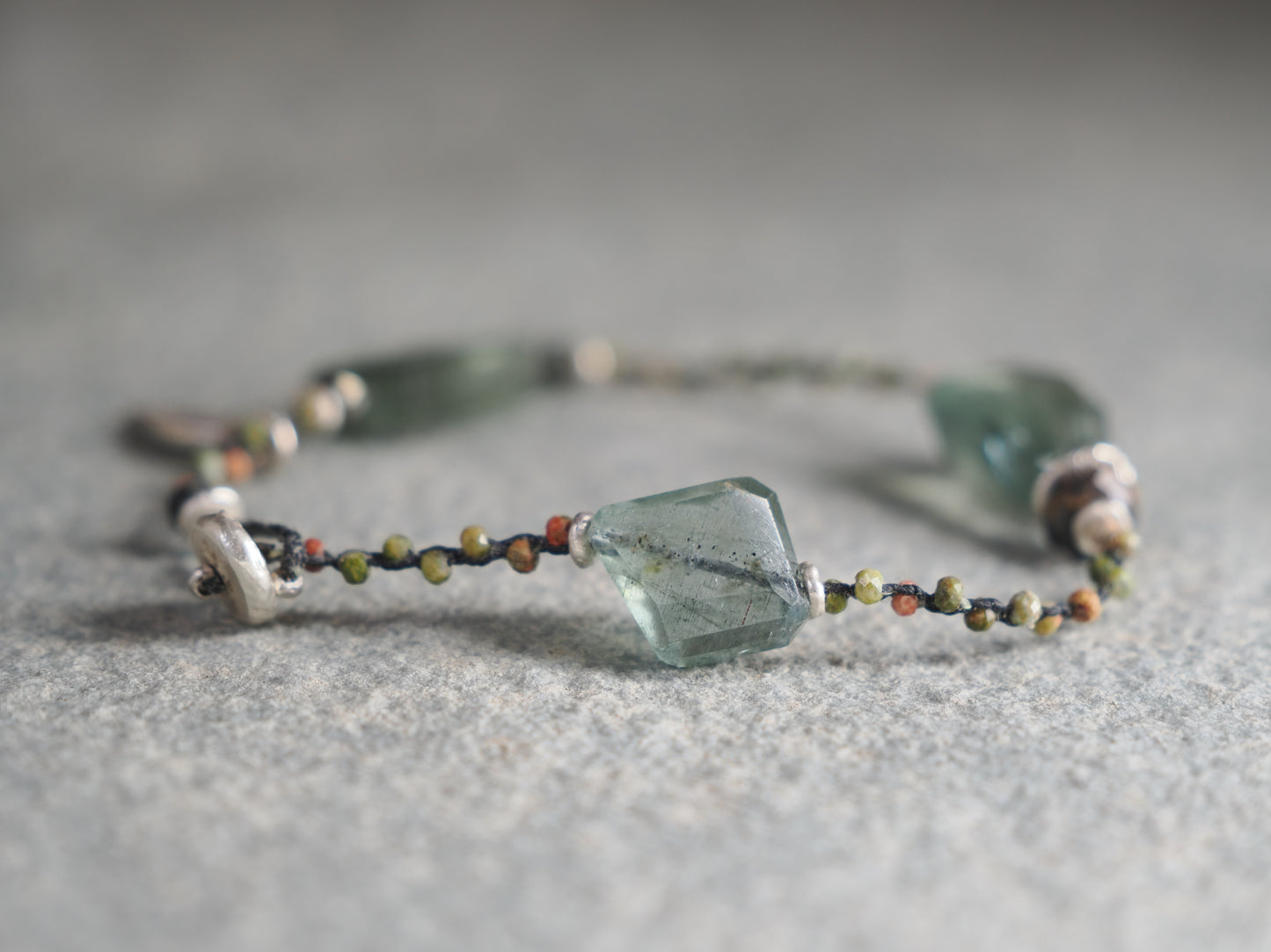 -Fluorite- unakite braid