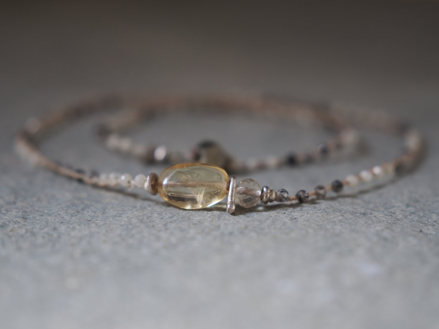 -Citrine・Scapolite- braid choker