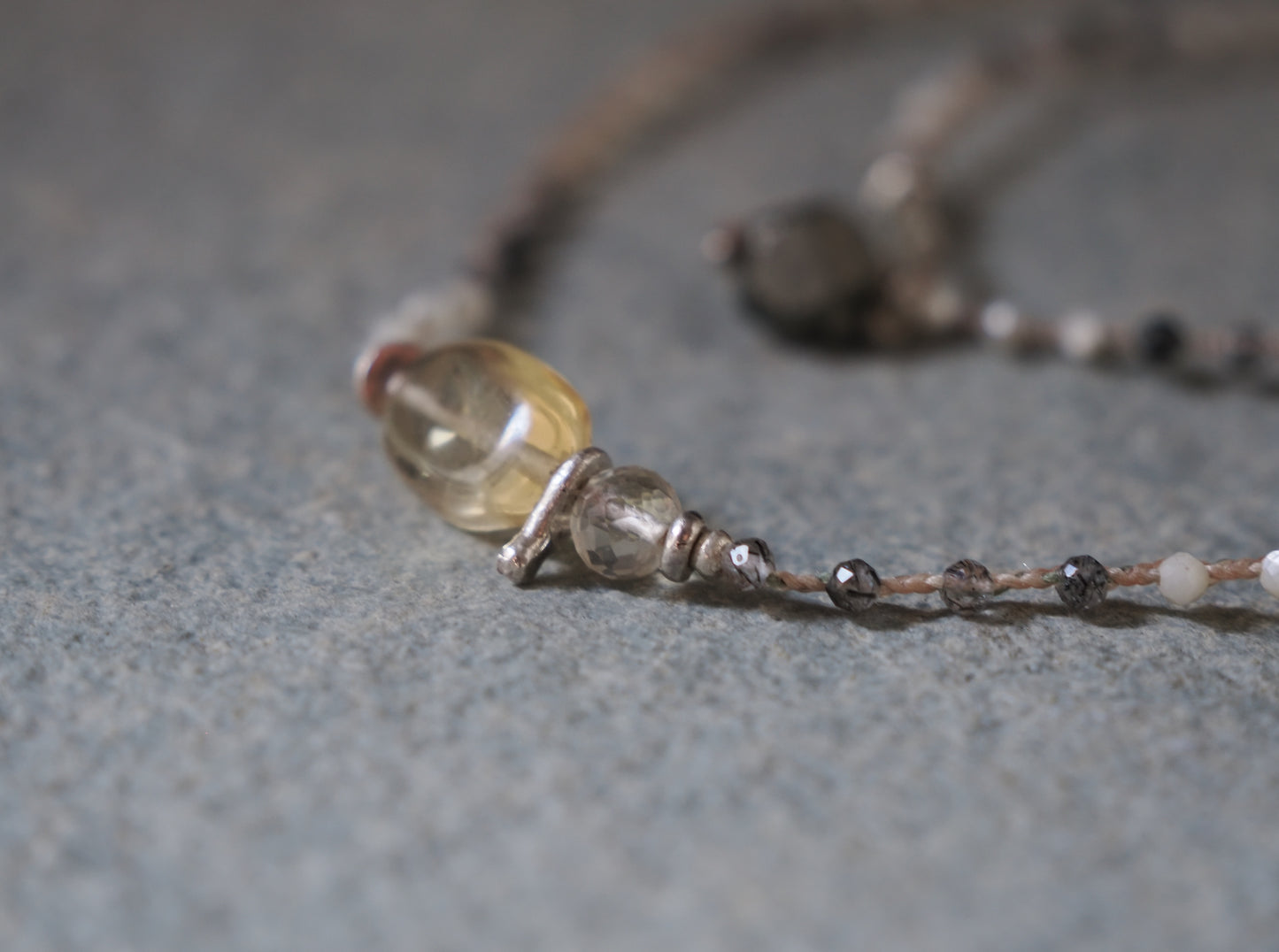 -Citrine・Scapolite- braid choker