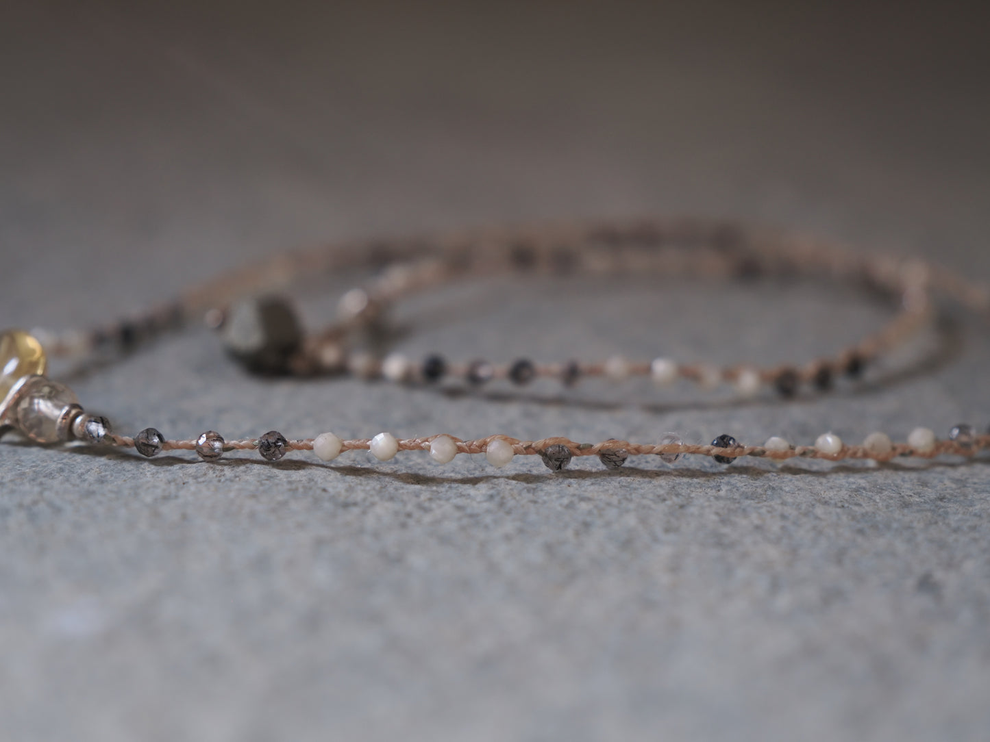 -Citrine・Scapolite- braid choker