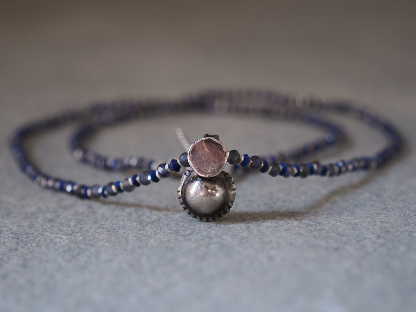 -India silver- beads line pendant