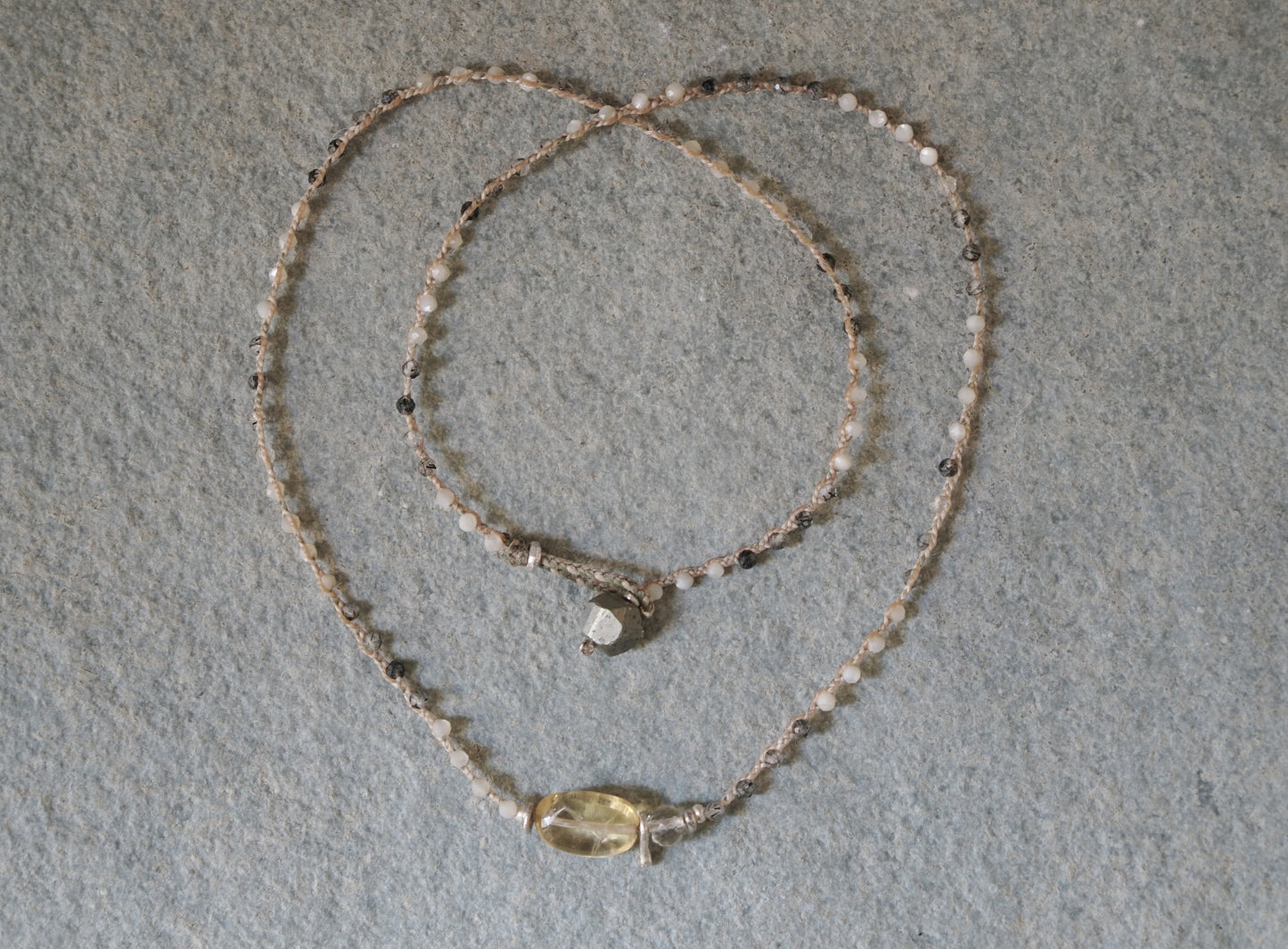 -Citrine・Scapolite- braid choker