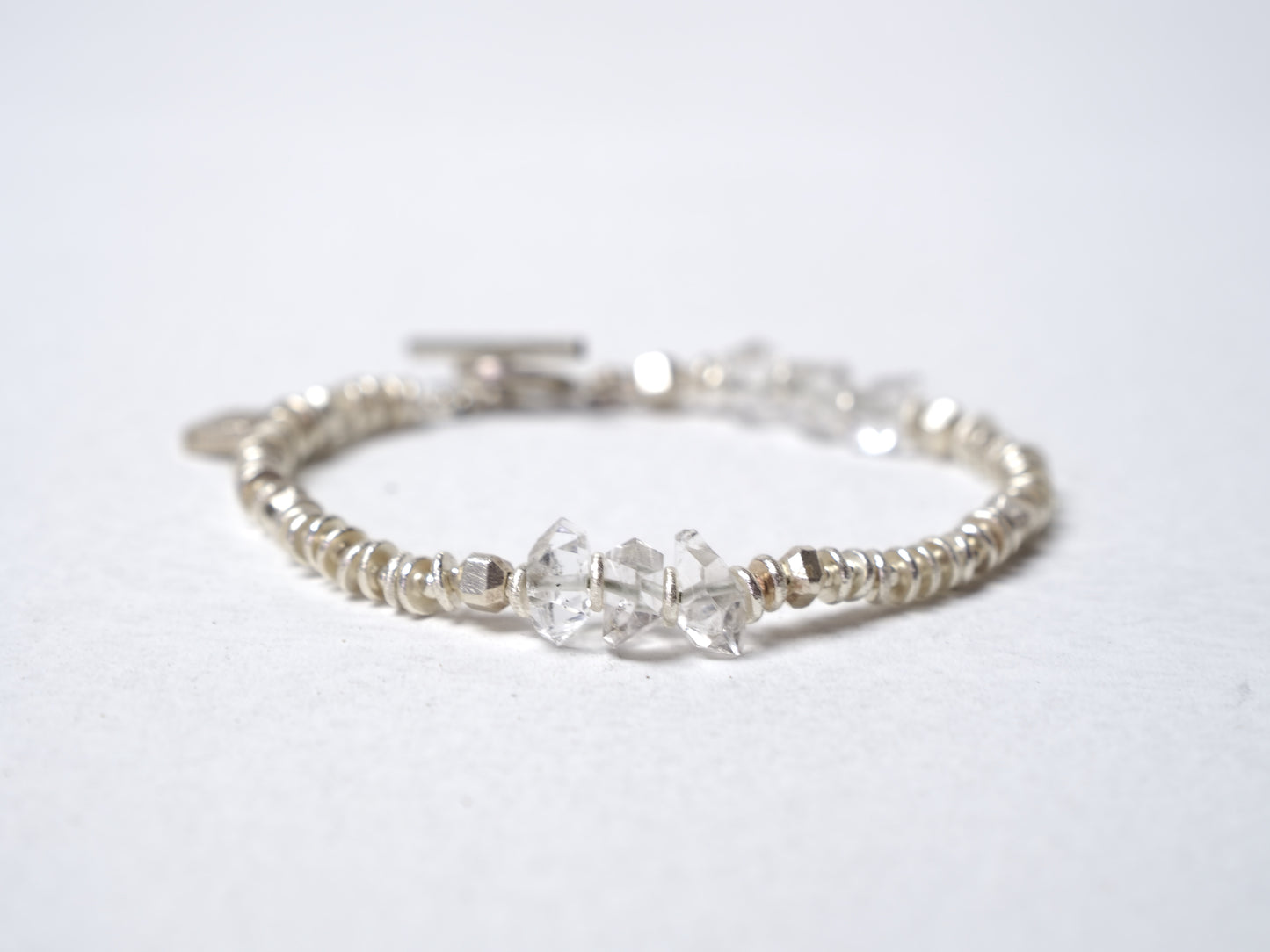 -Herkimer diamond- silver