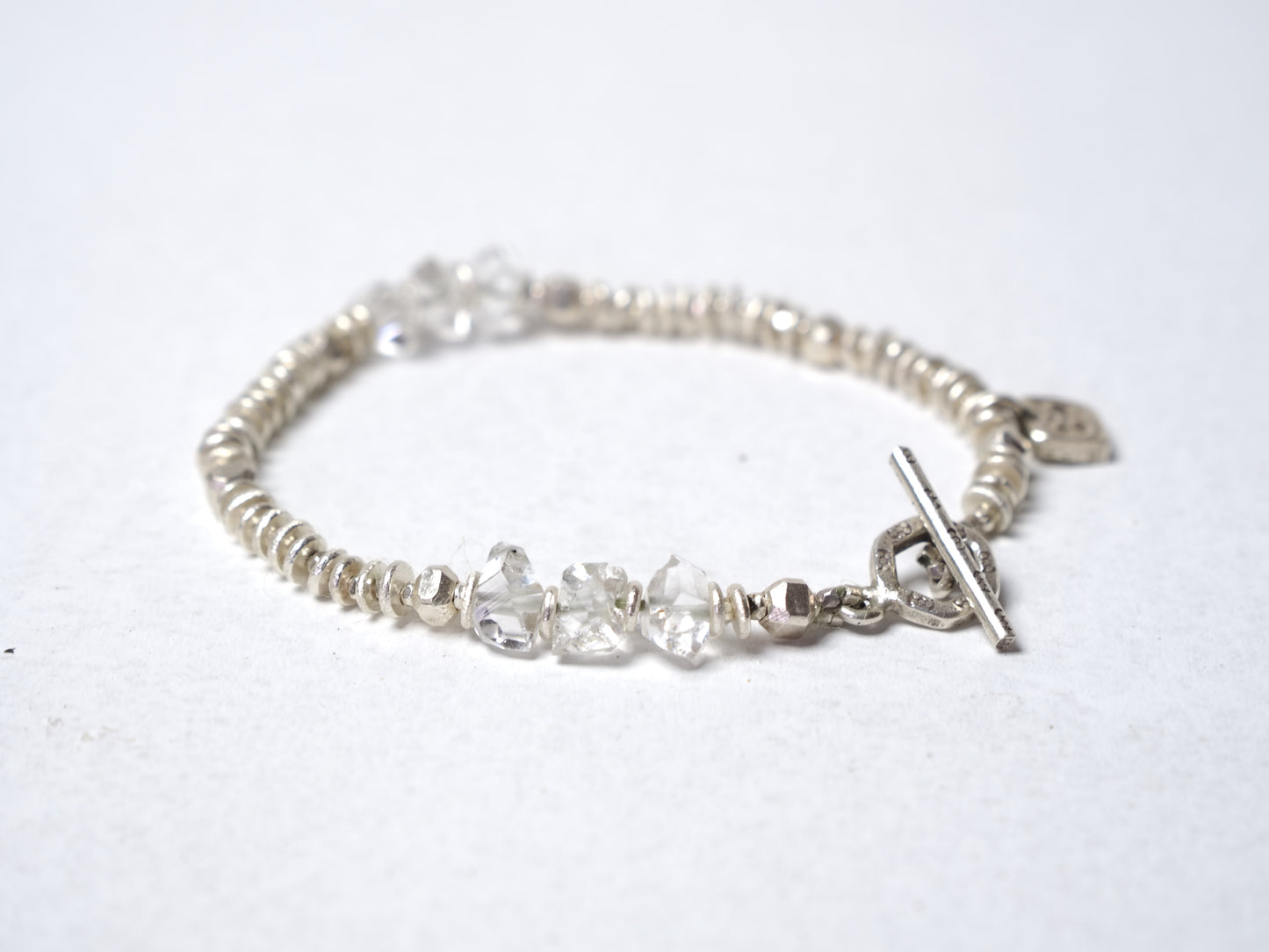 -Herkimer diamond- silver