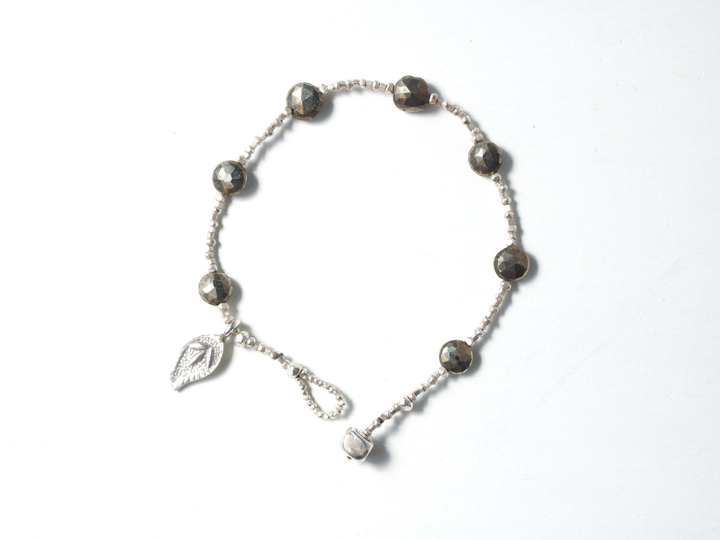 pyrite silver bracelet