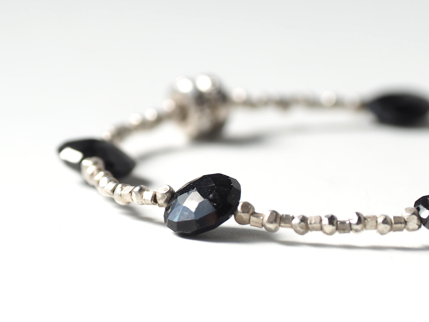 Black tourmaline silver bracelet