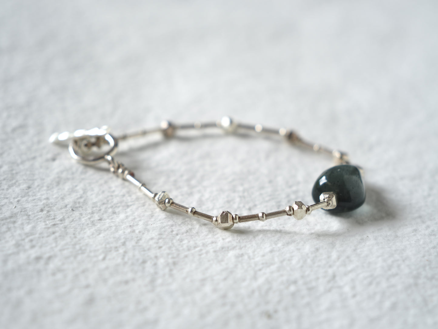 -Moss aquamarine- silver