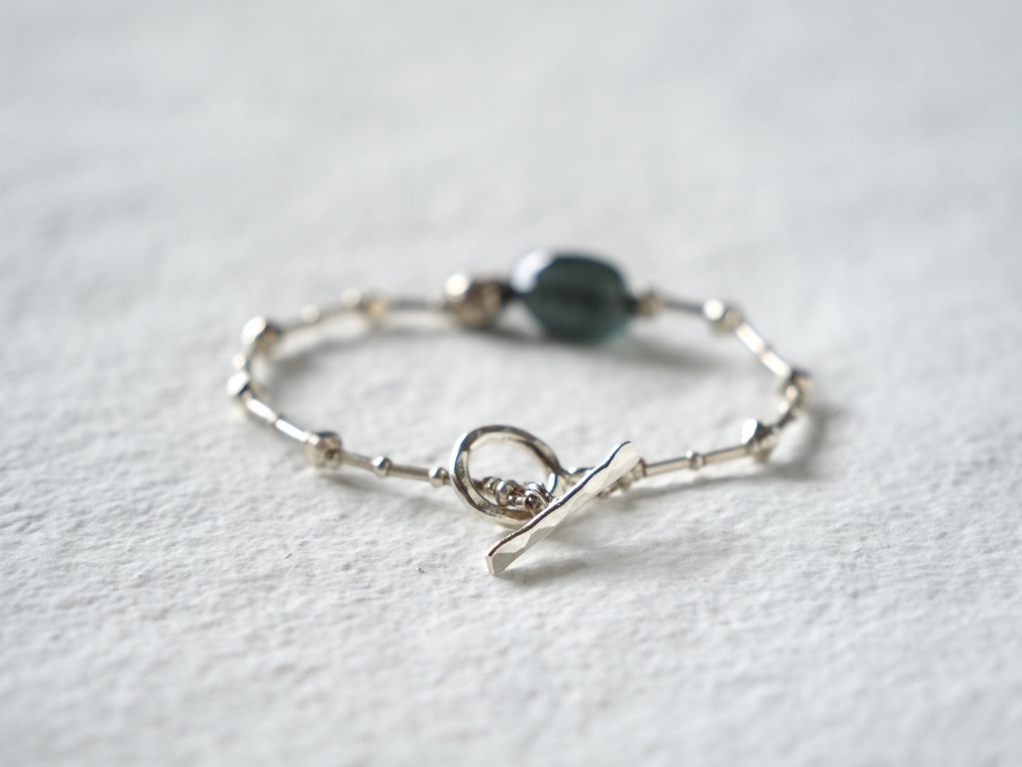 -Moss aquamarine- silver