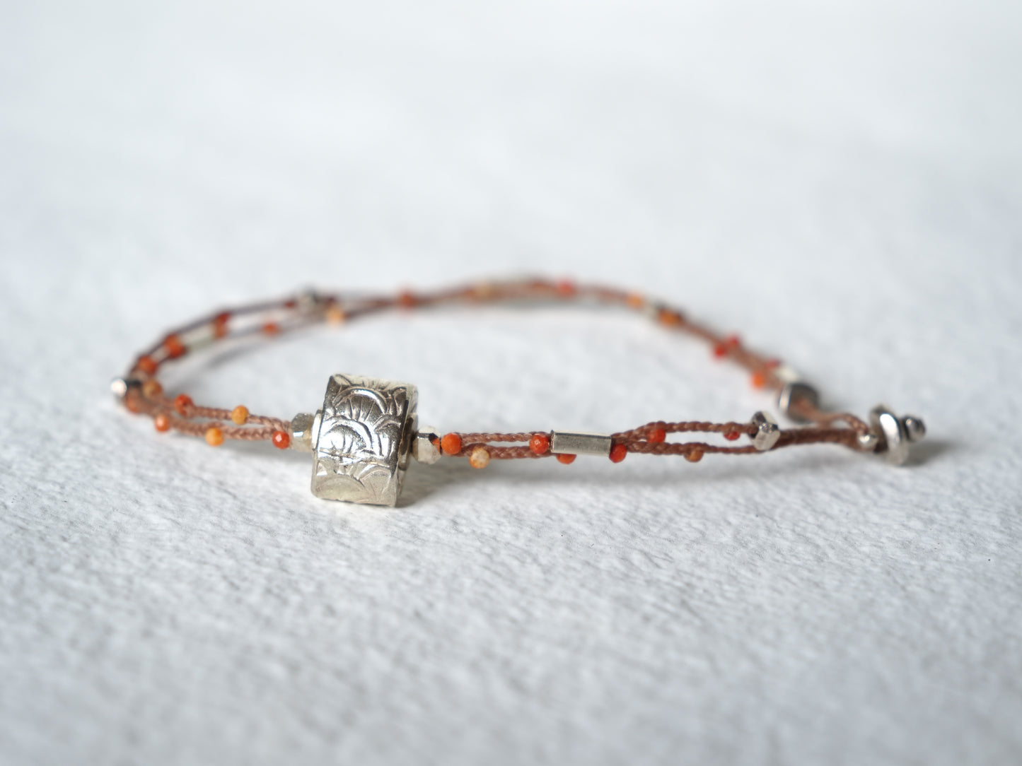 -Karensilver- 2line code anklet