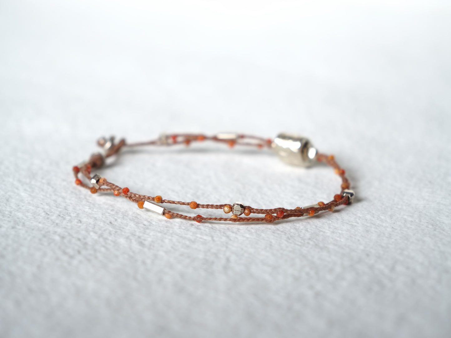 -Karensilver- 2line code anklet