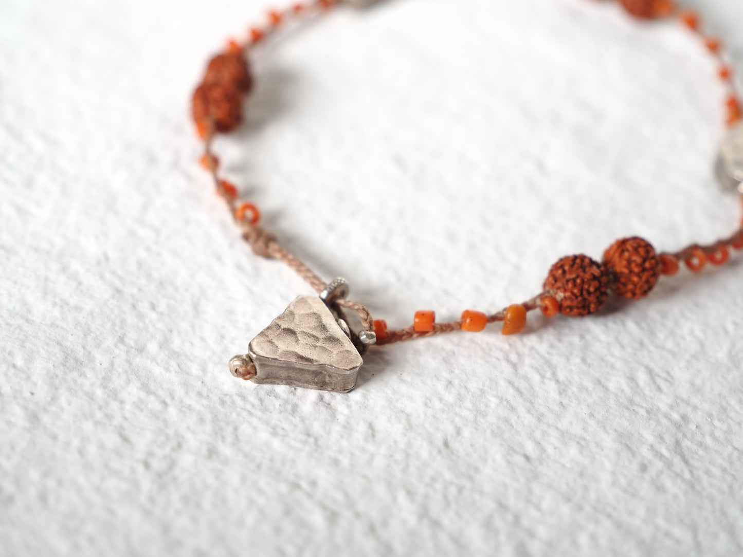 -Rudraksha・Karensilver- 'bonda beads' braid anklet