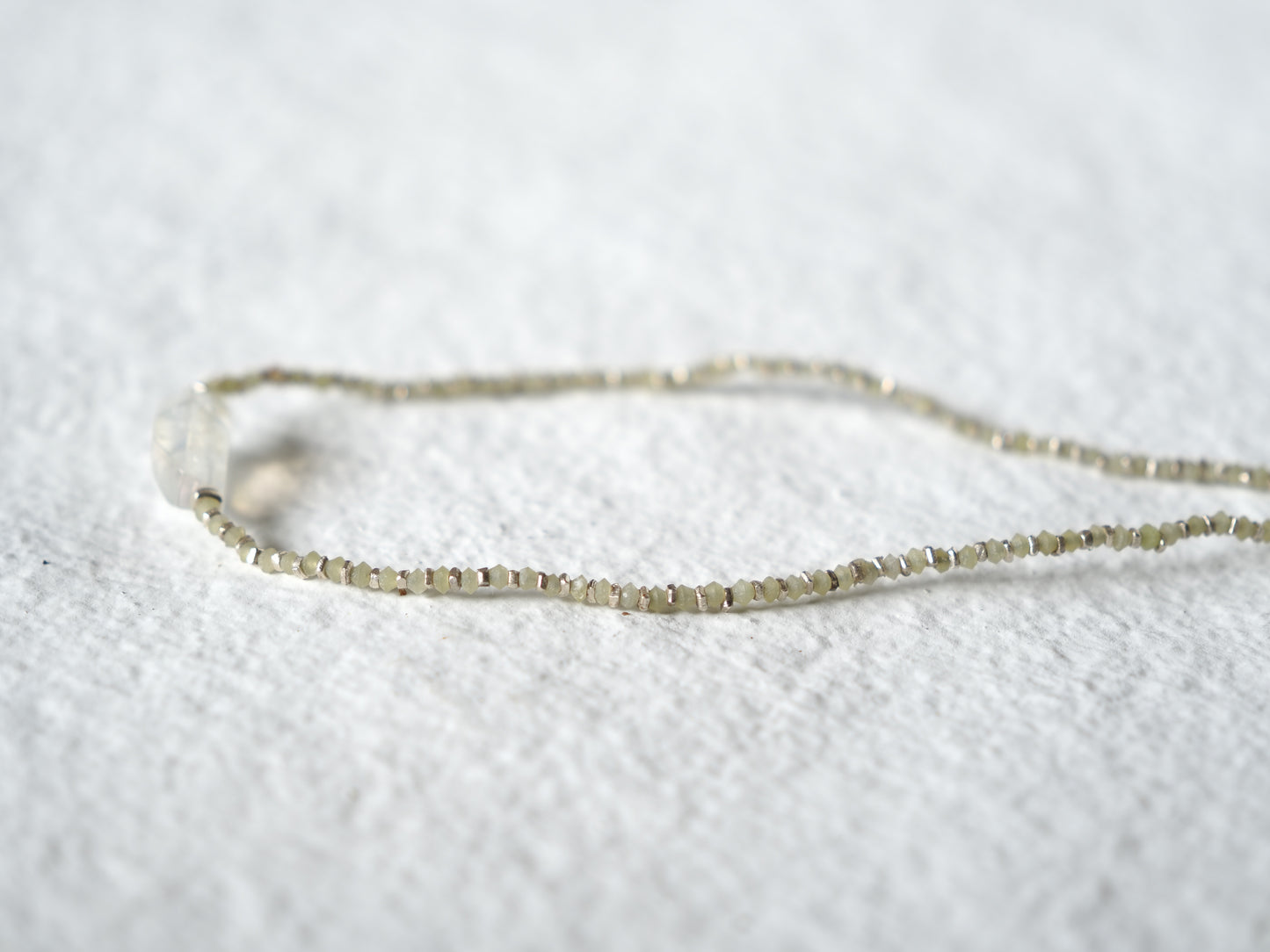 -Andesine labradorite- 'jade・silver' choker