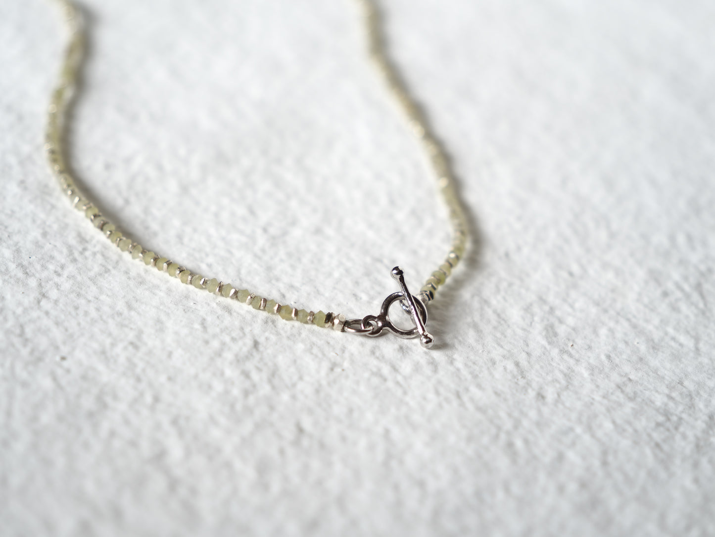 -Andesine labradorite- 'jade・silver' choker