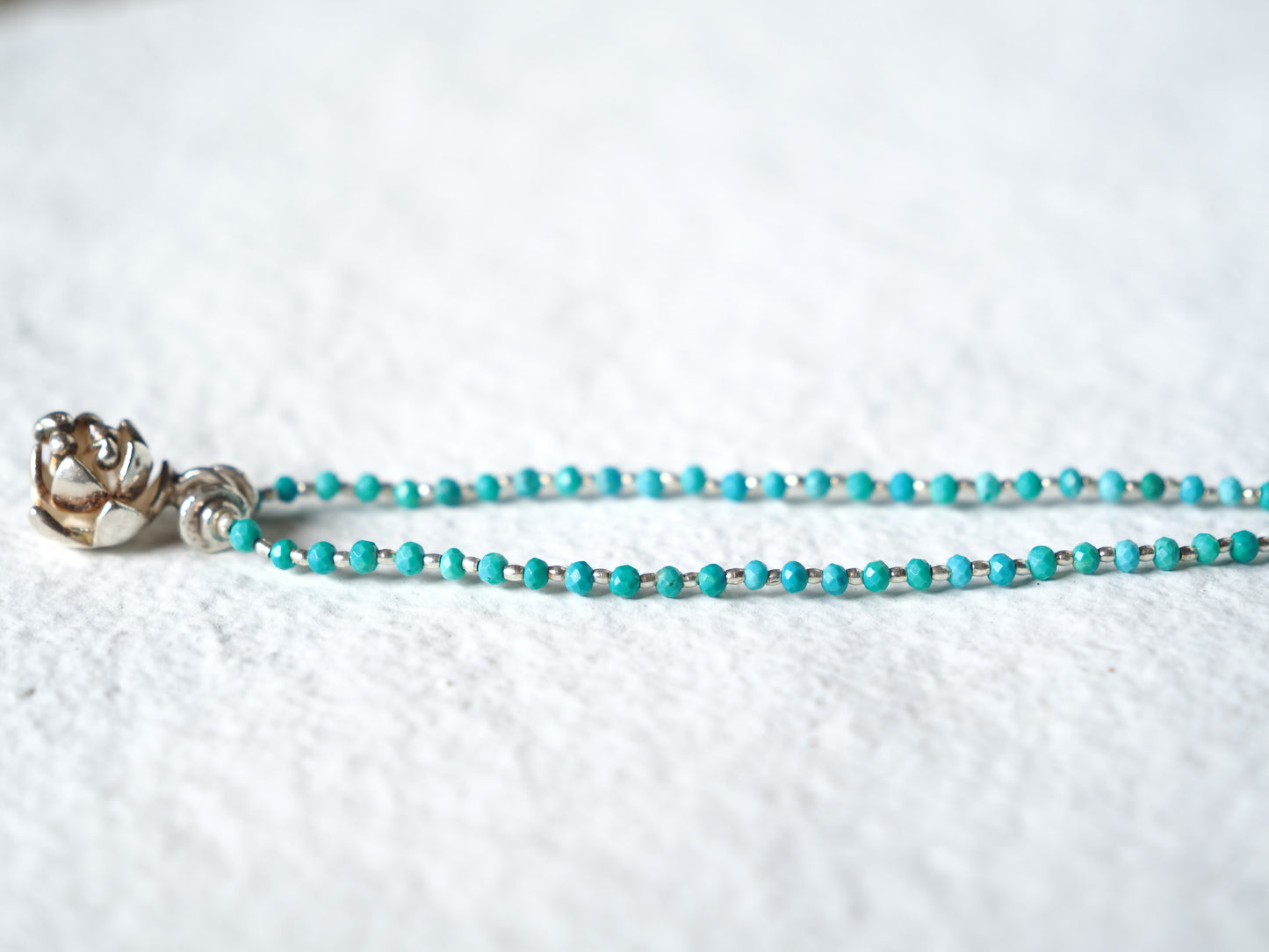 -Flower charm- 'turquoise・silver' pendant
