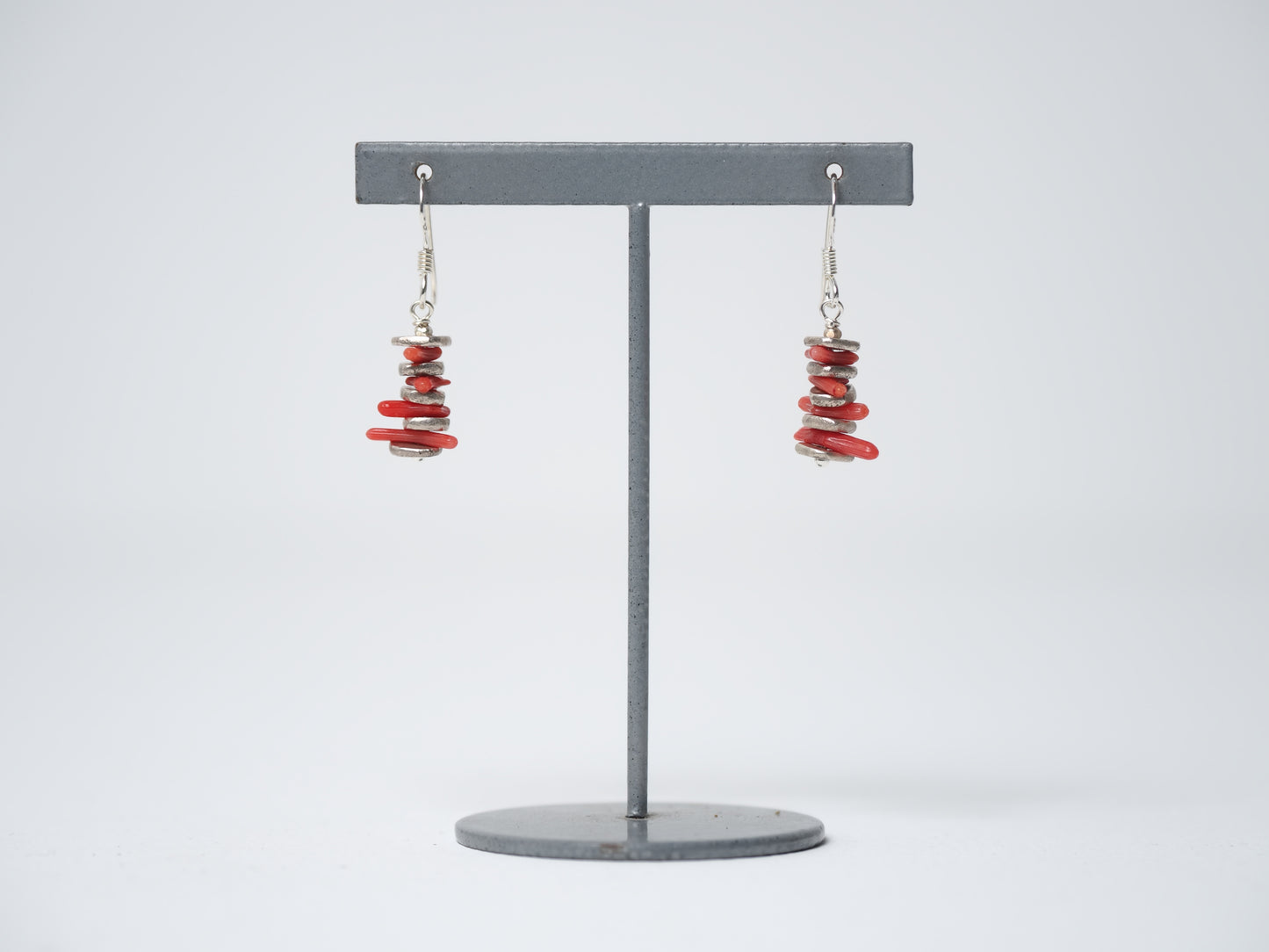 -Natural coral・silver- hooks