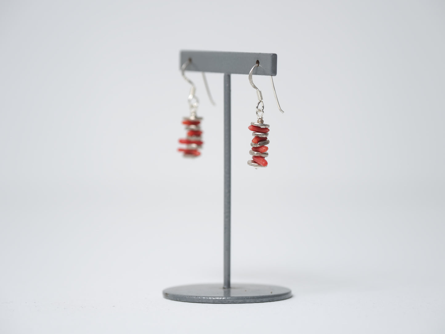 -Natural coral・silver- hooks