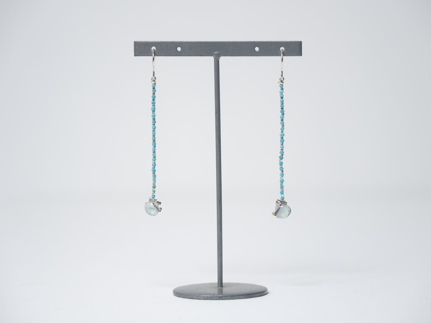 -Fluorite- 'turquoise・silver' long line_hooks