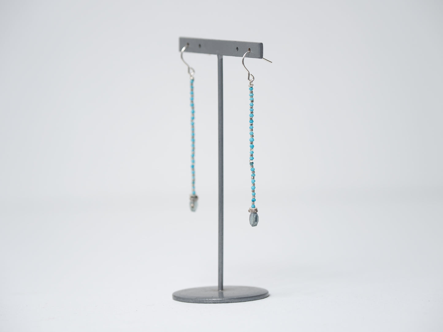 -Fluorite- 'turquoise・silver' long line_hooks