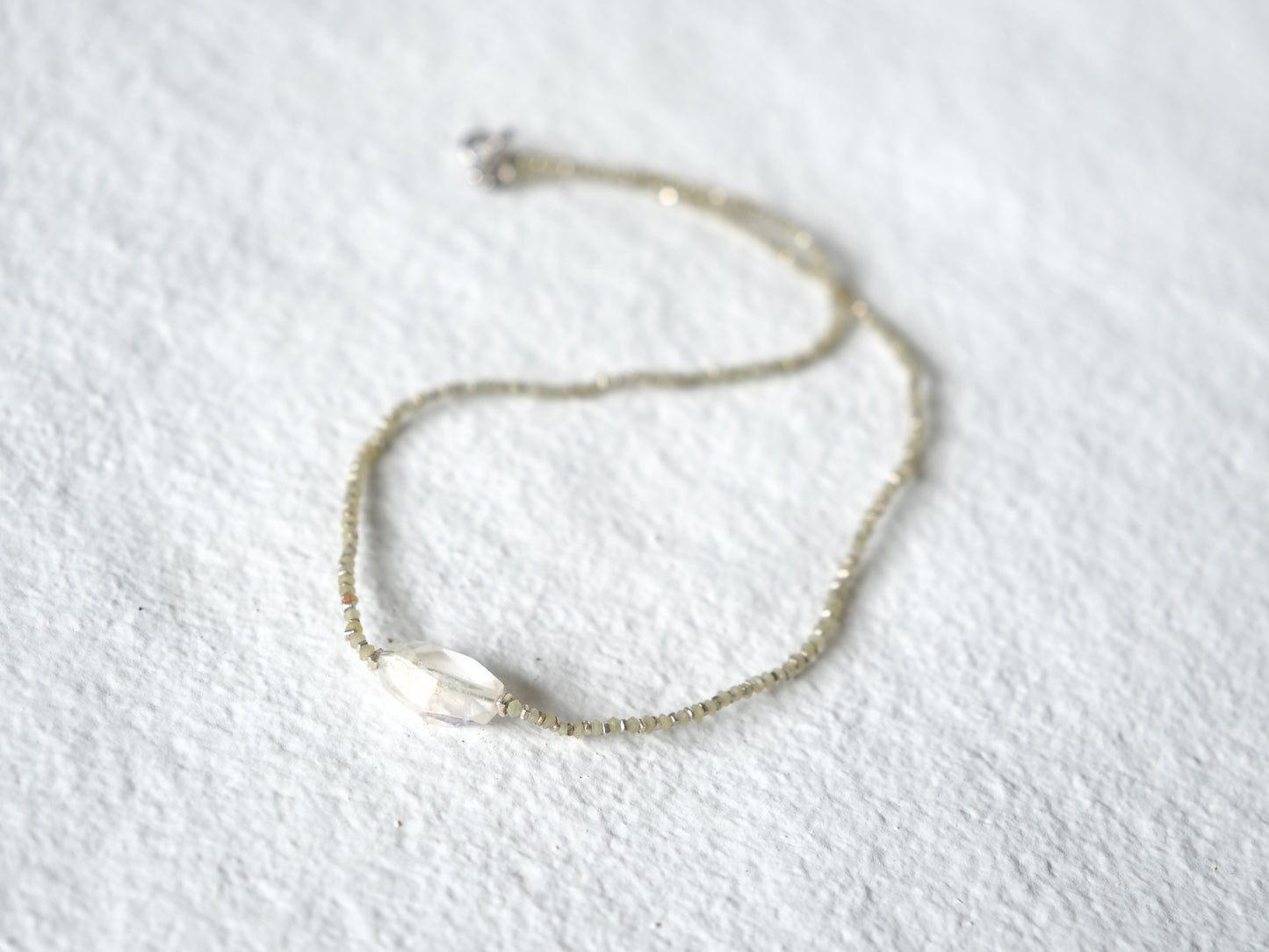 -Andesine labradorite- 'jade・silver' choker