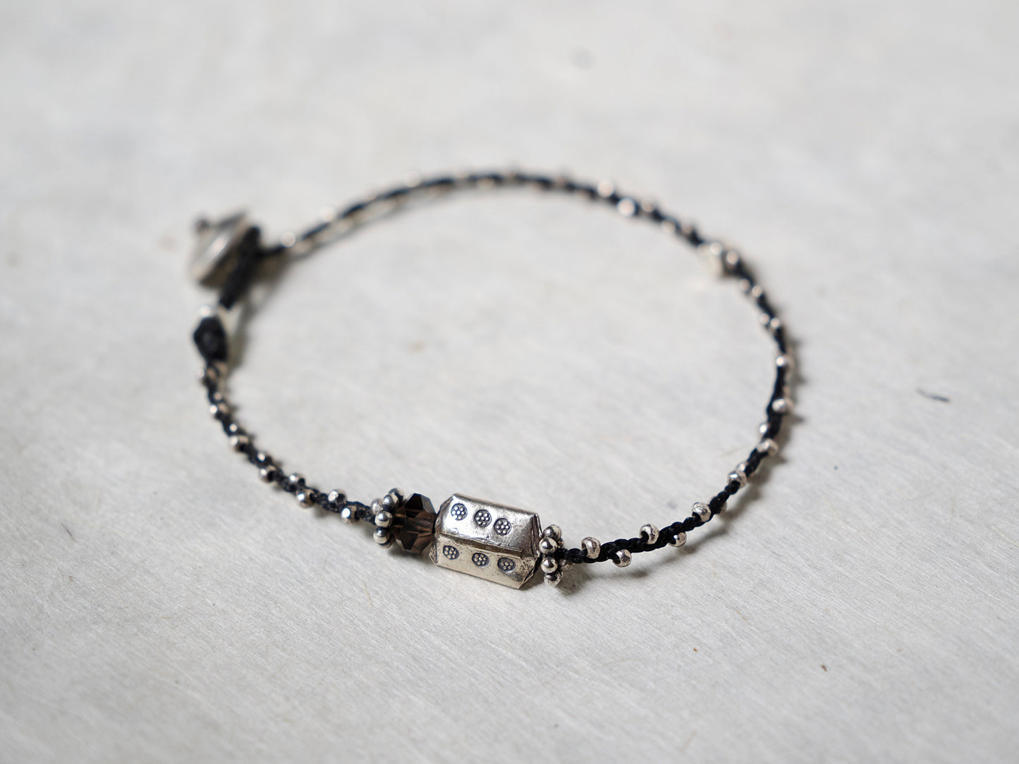 -Karensilver・Smoky quartz- braid