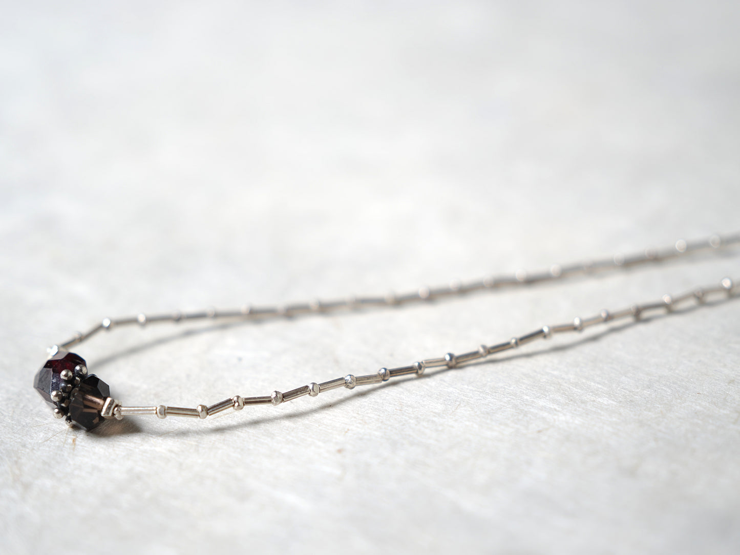 -Garnet・Smoky quartz- silver