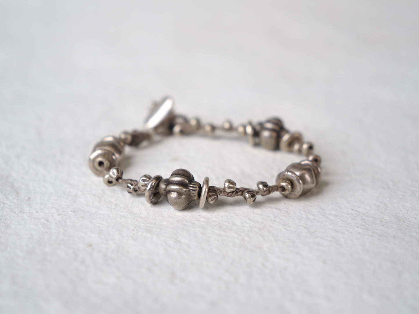 -India old silver・Karensilver- braid bracelet