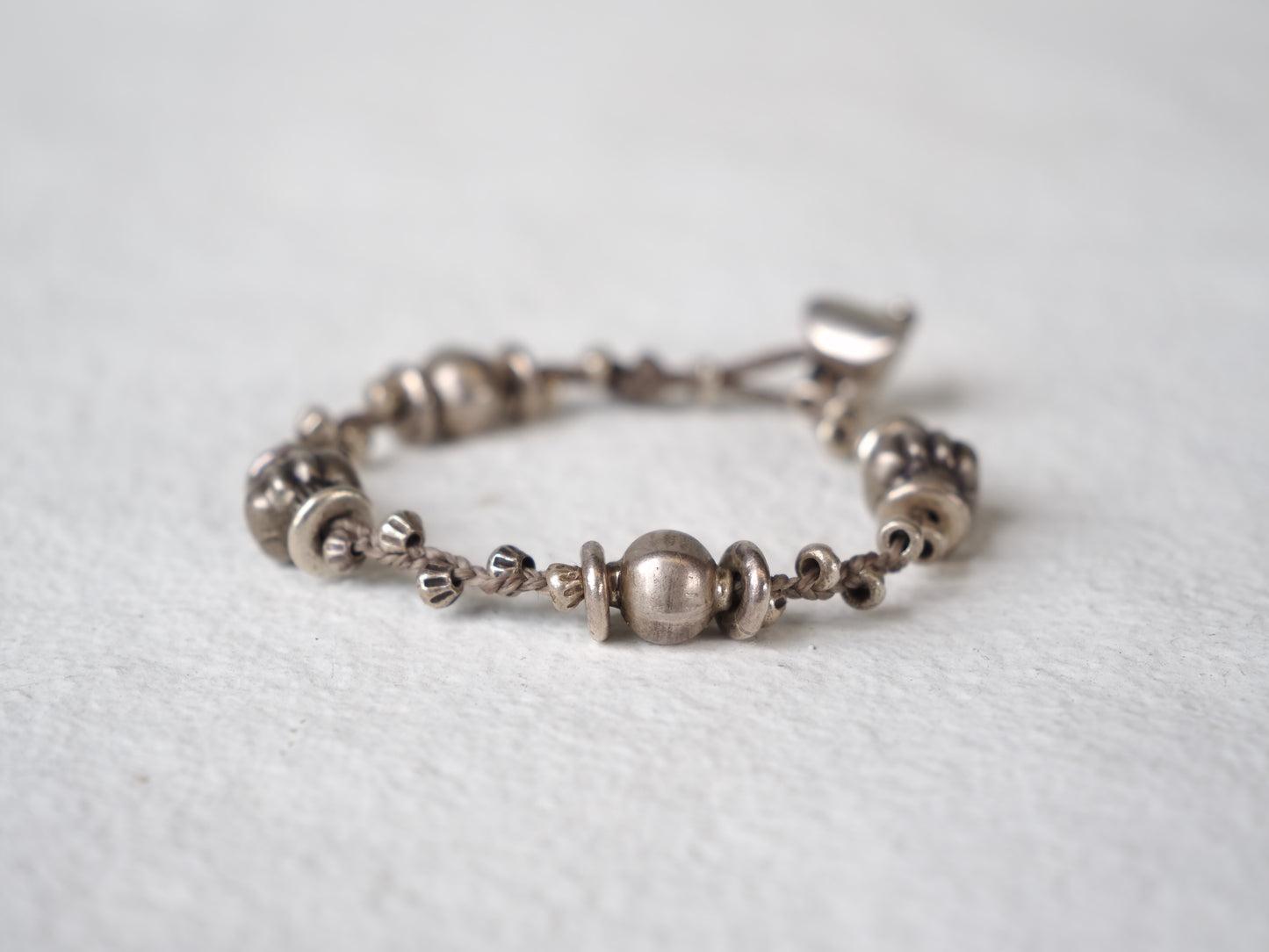 -India old silver・Karensilver- braid bracelet
