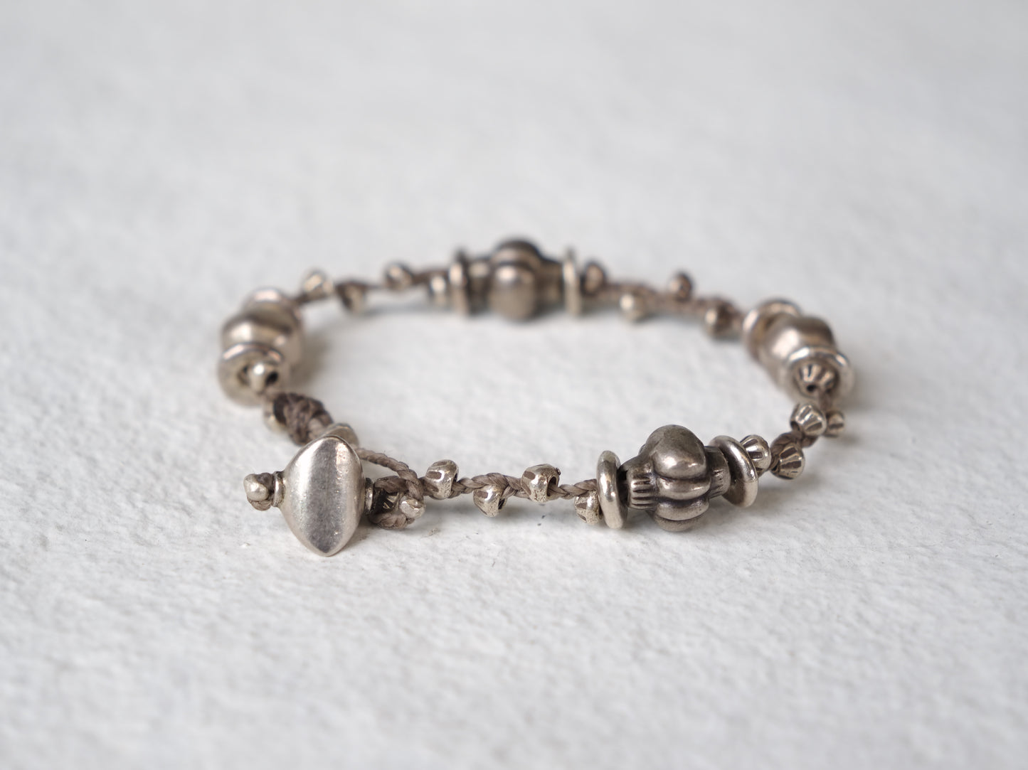 -India old silver・Karensilver- braid bracelet
