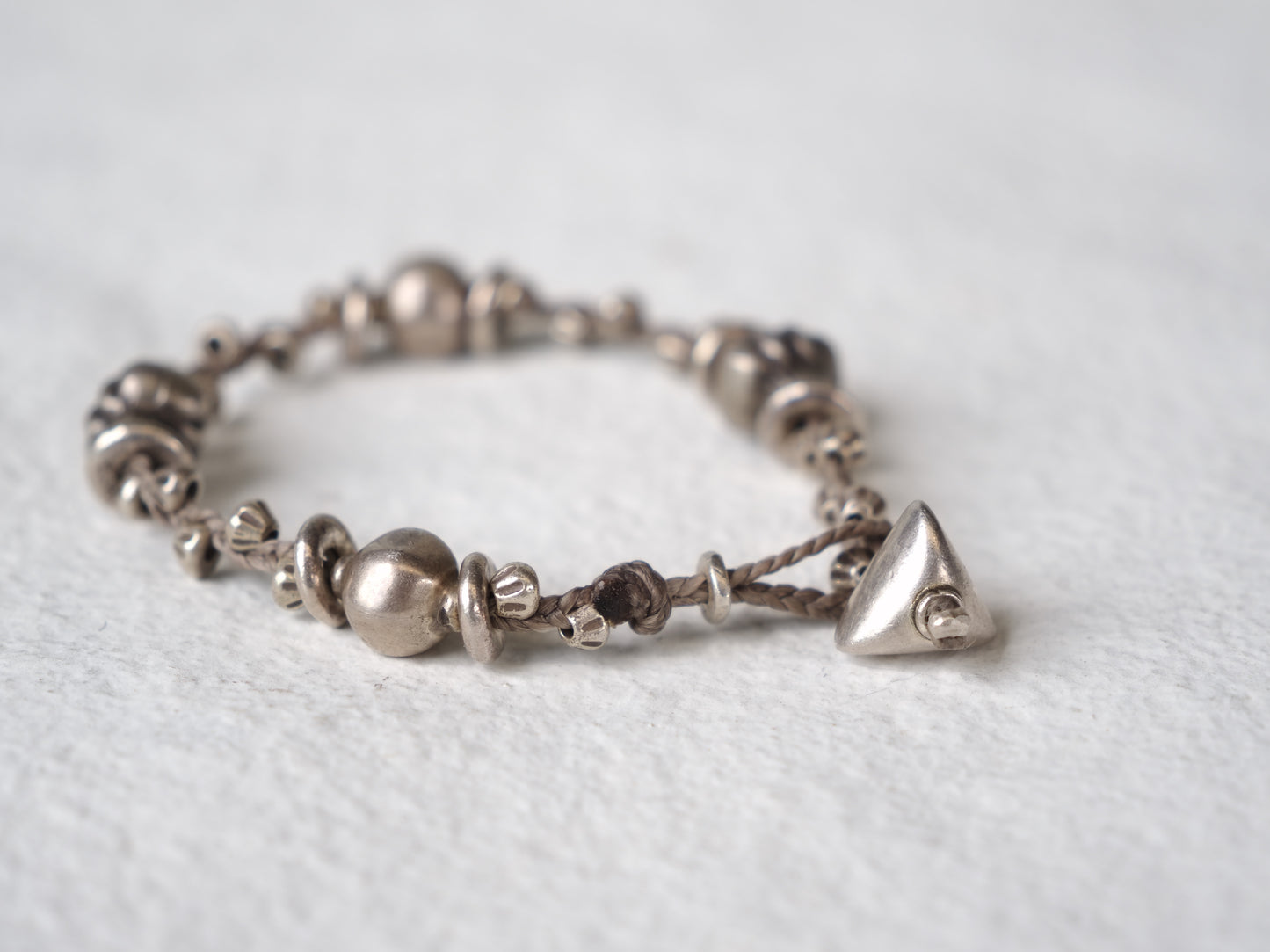 -India old silver・Karensilver- braid bracelet