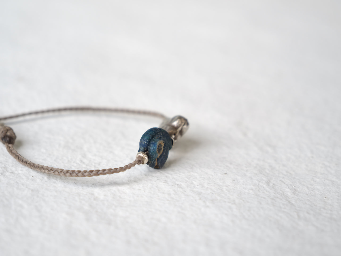 -Roman eye beads・old Afgan silver- code bracelet