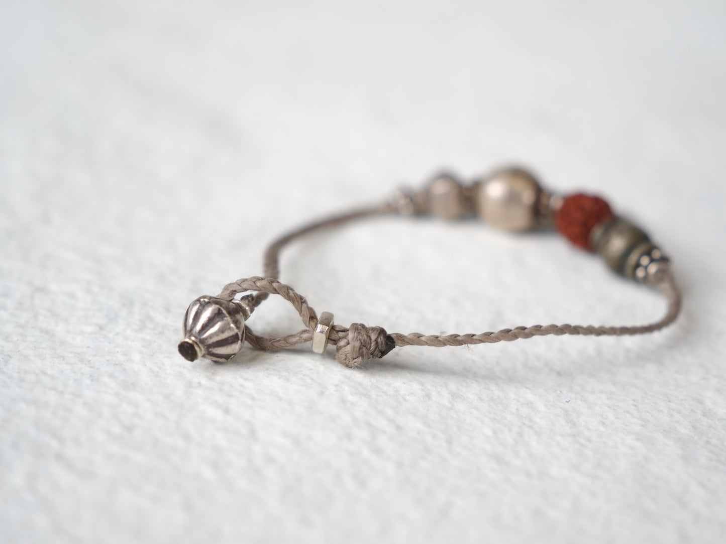 -old india coin- code bracelet
