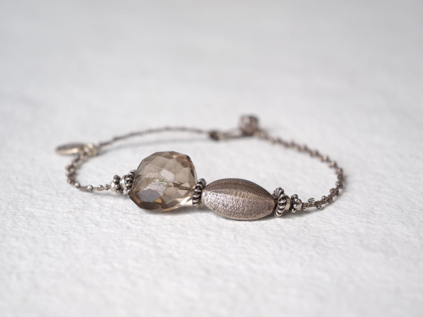 -Quartz・Karensilver- braid anklet
