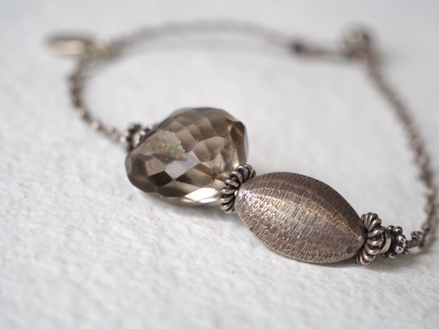-Quartz・Karensilver- braid anklet