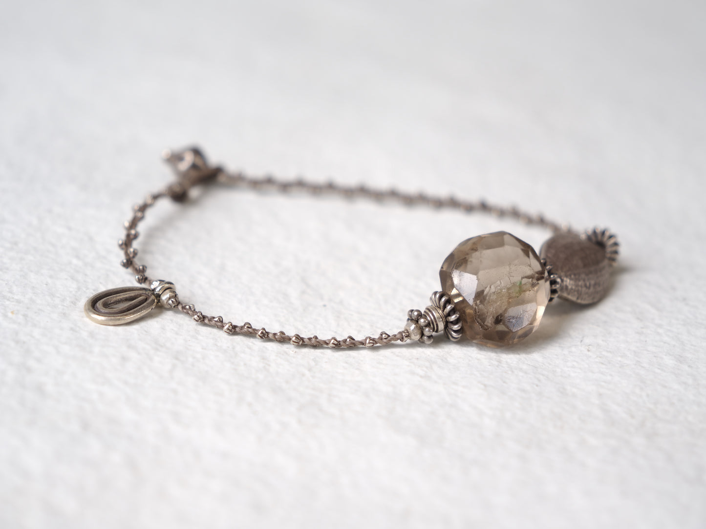 -Quartz・Karensilver- braid anklet