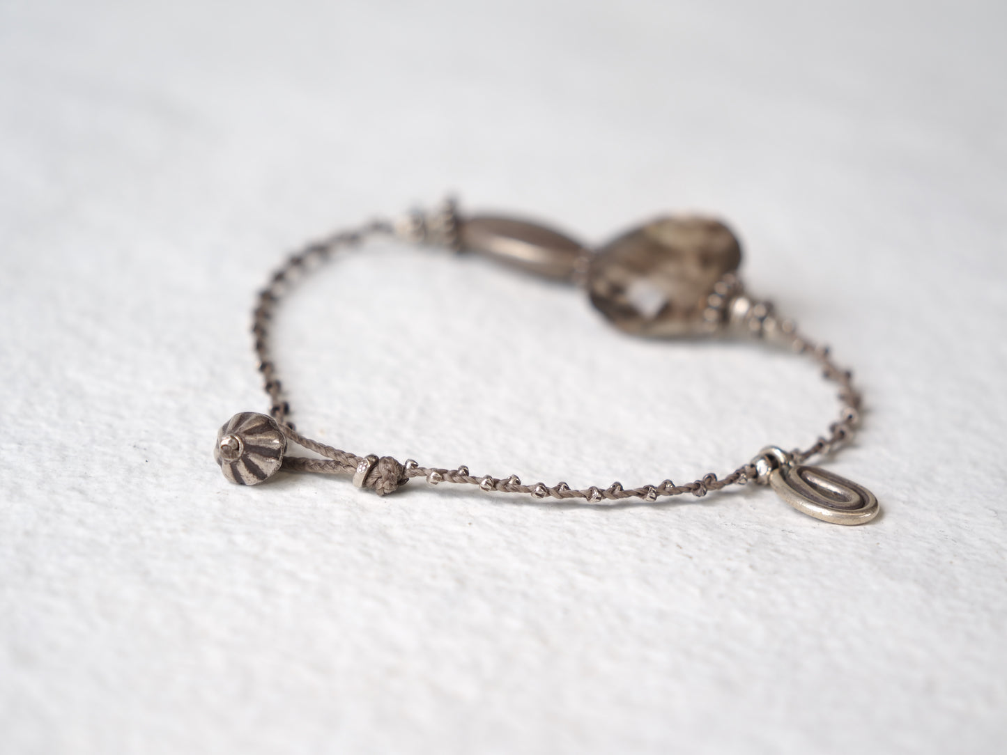 -Quartz・Karensilver- braid anklet
