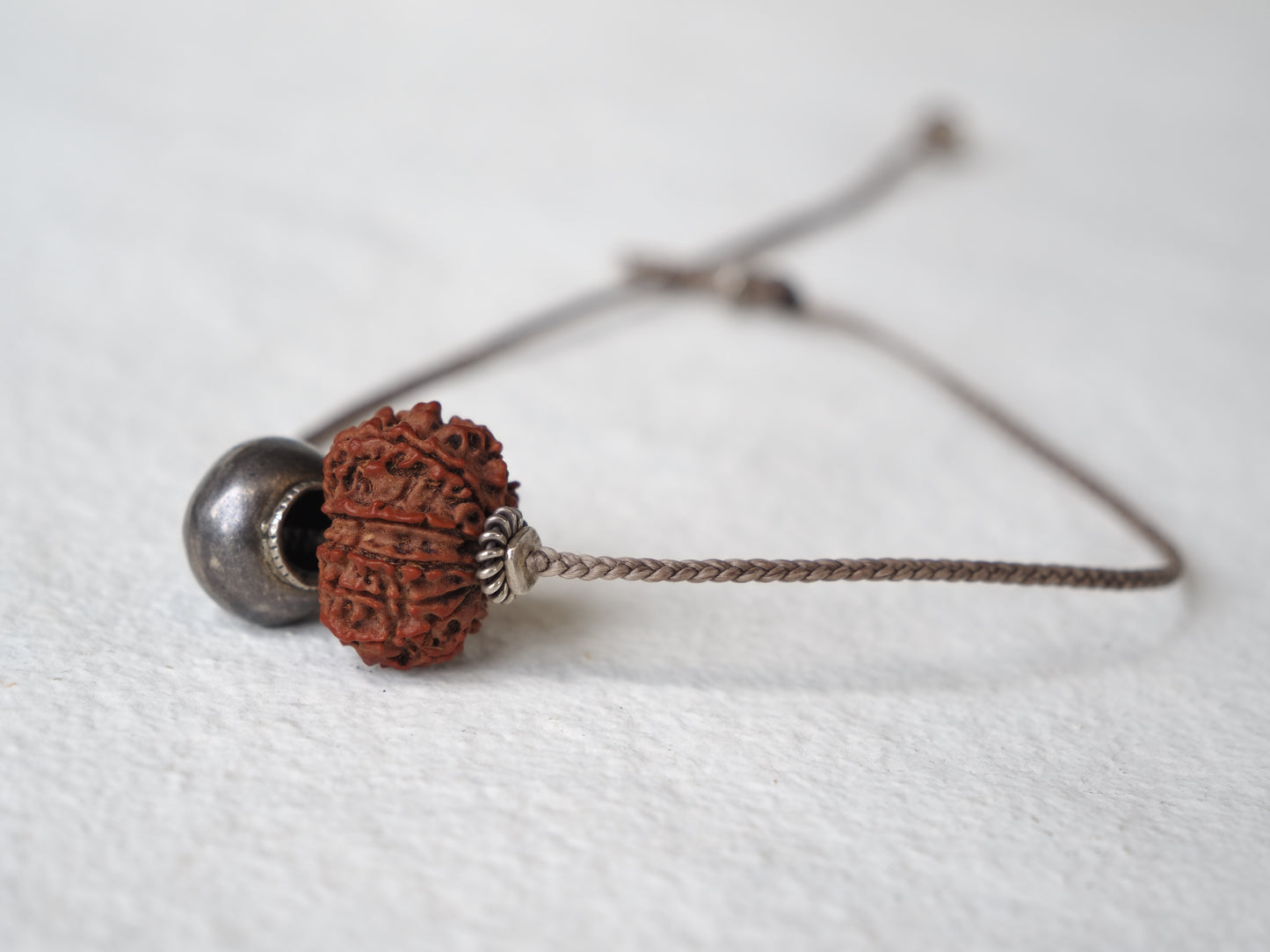 -"11_faces"Rudraksha・India old silver- code necklace