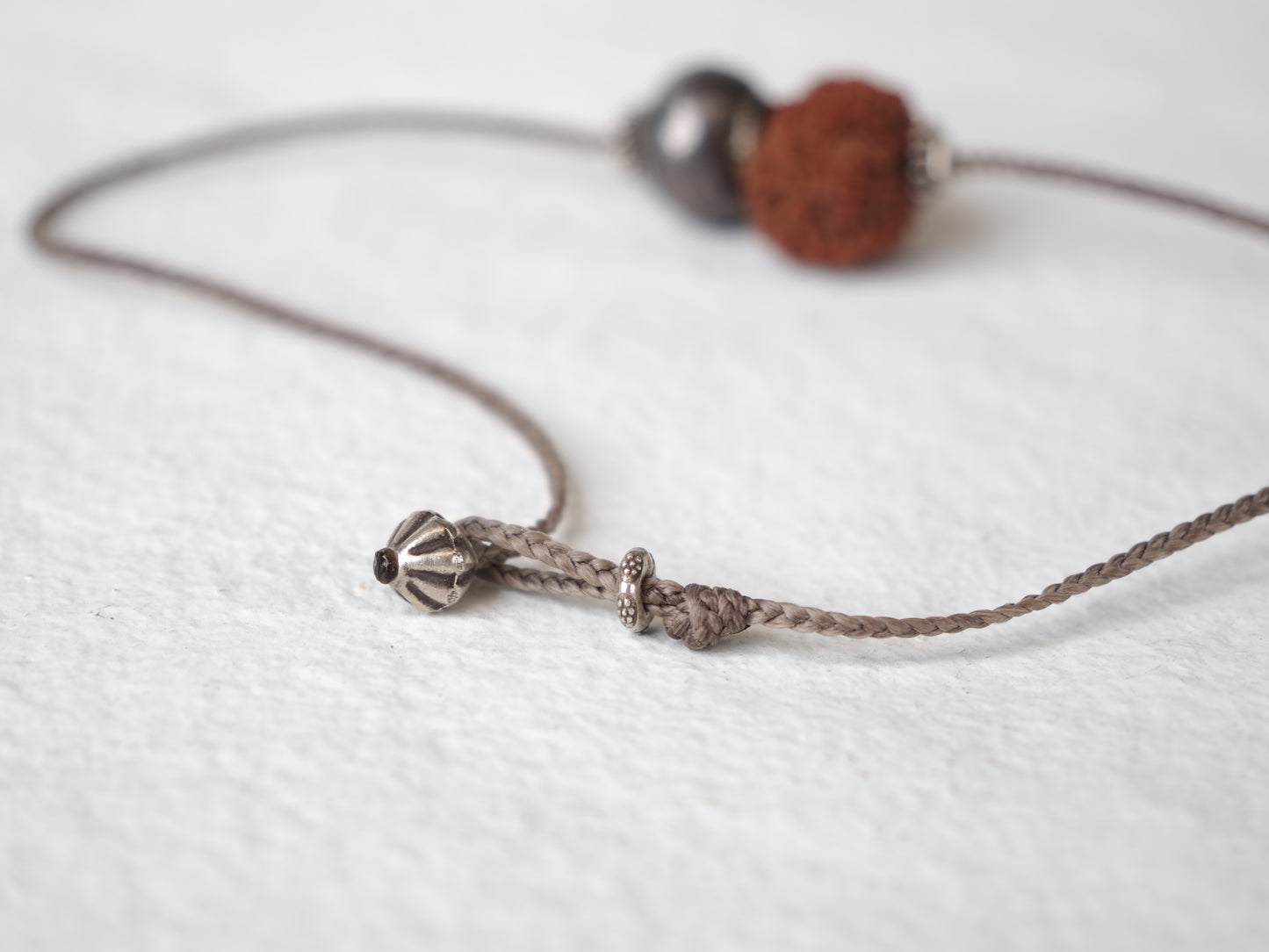 -"11_faces"Rudraksha・India old silver- code necklace