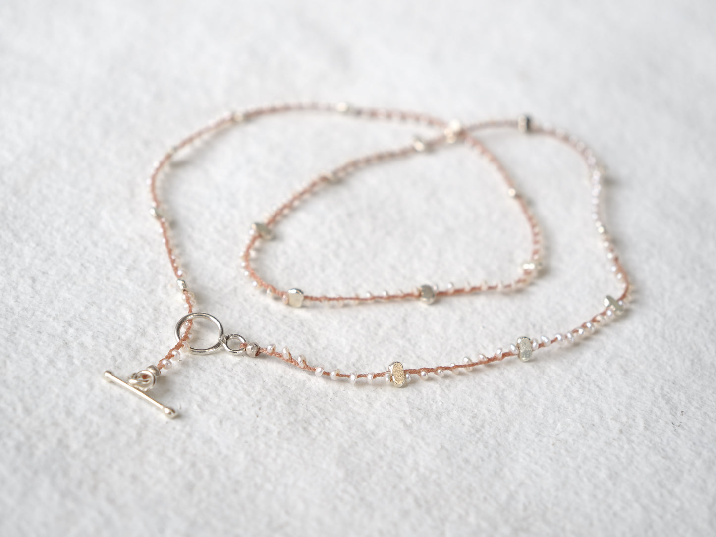 -Pearl- braid mantel necklace