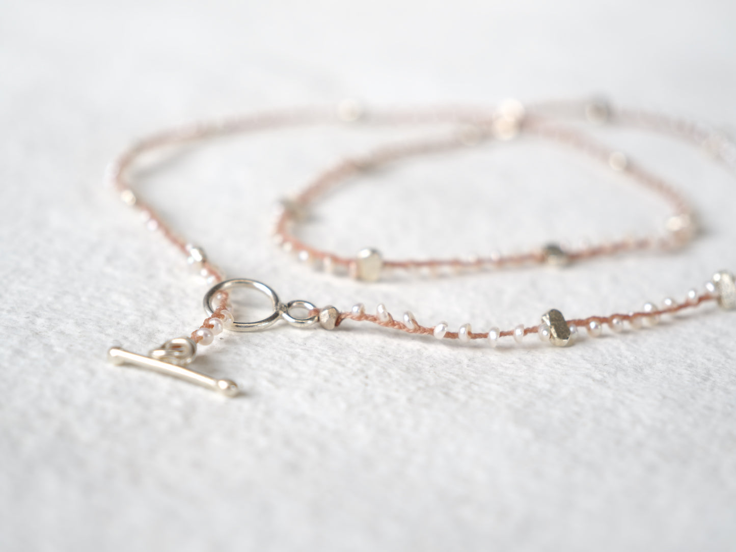 -Pearl- braid mantel necklace