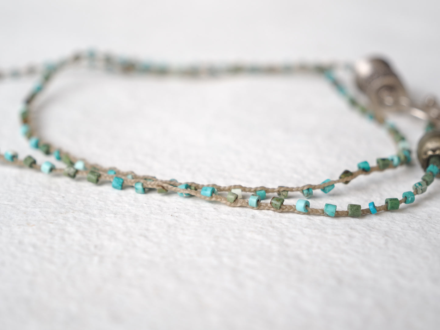 -Turquoise・Afgan old silver- braid mantel necklace
