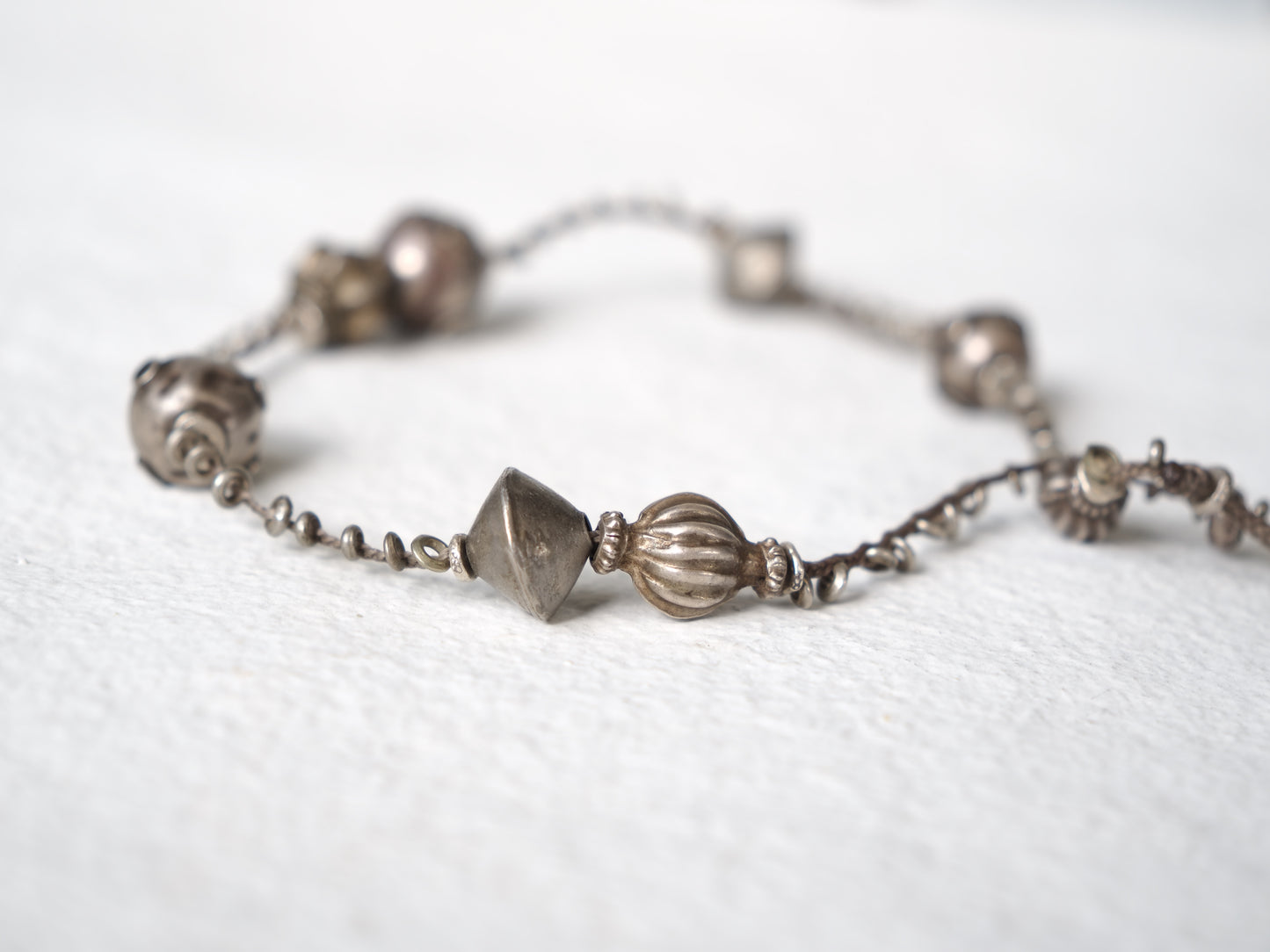 -Afgan old silver- braid necklace