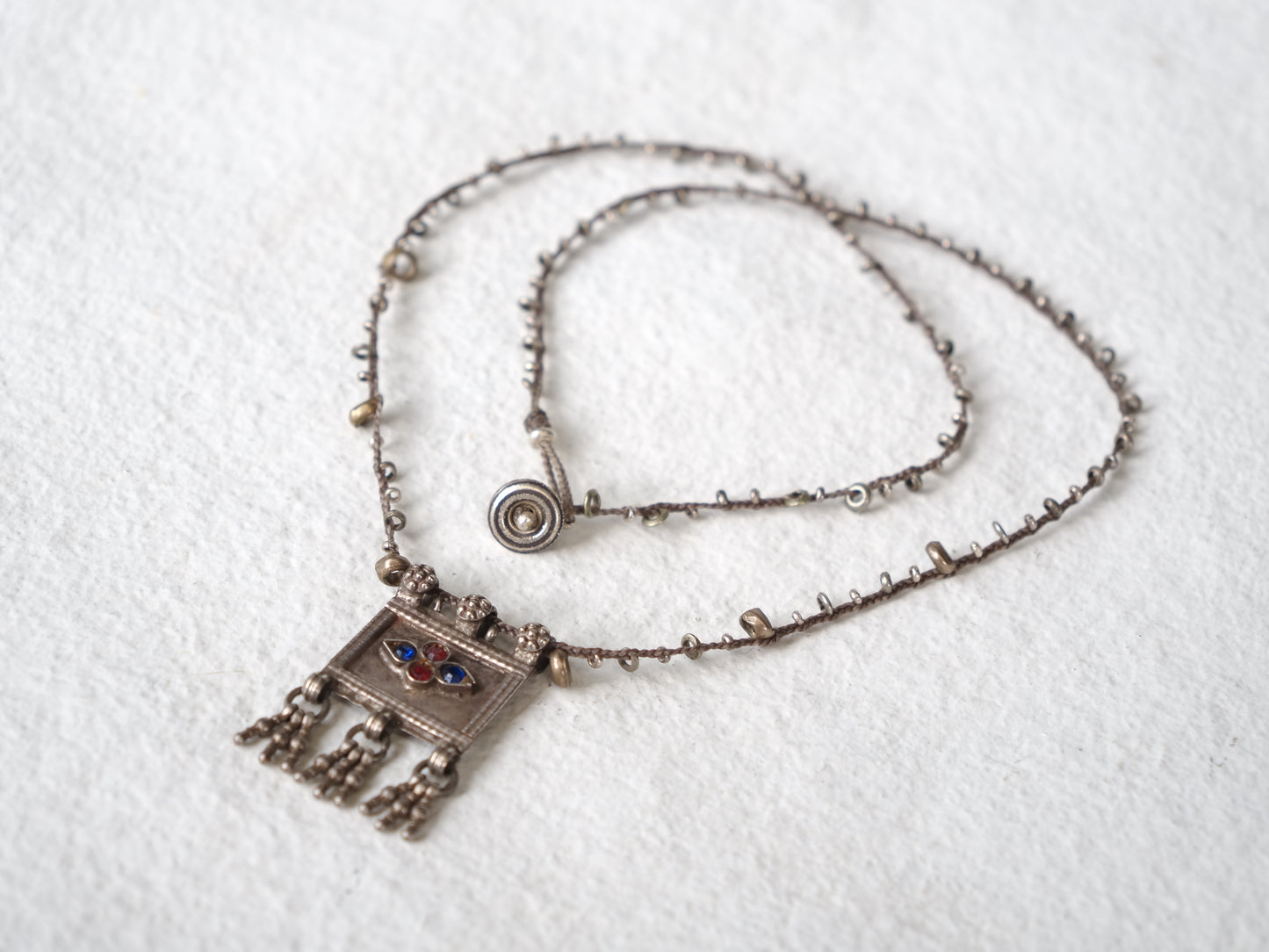 -Rajasthan silver- ''afgan silver' braid pendant