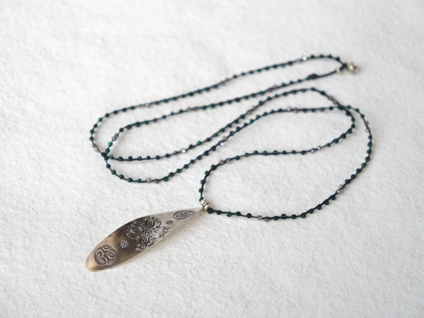 -Karensilver- braid long pendant