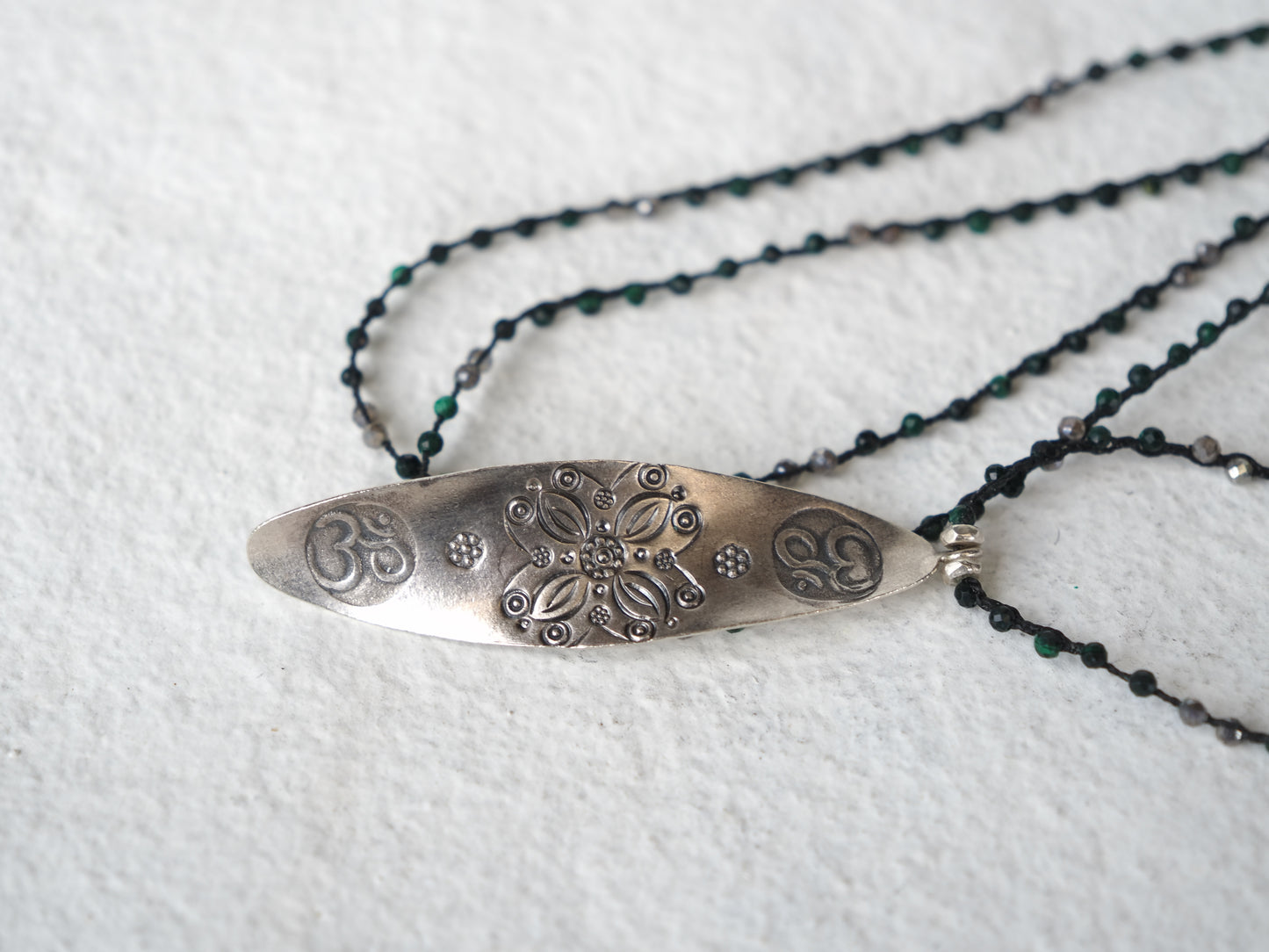 -Karensilver- braid long pendant