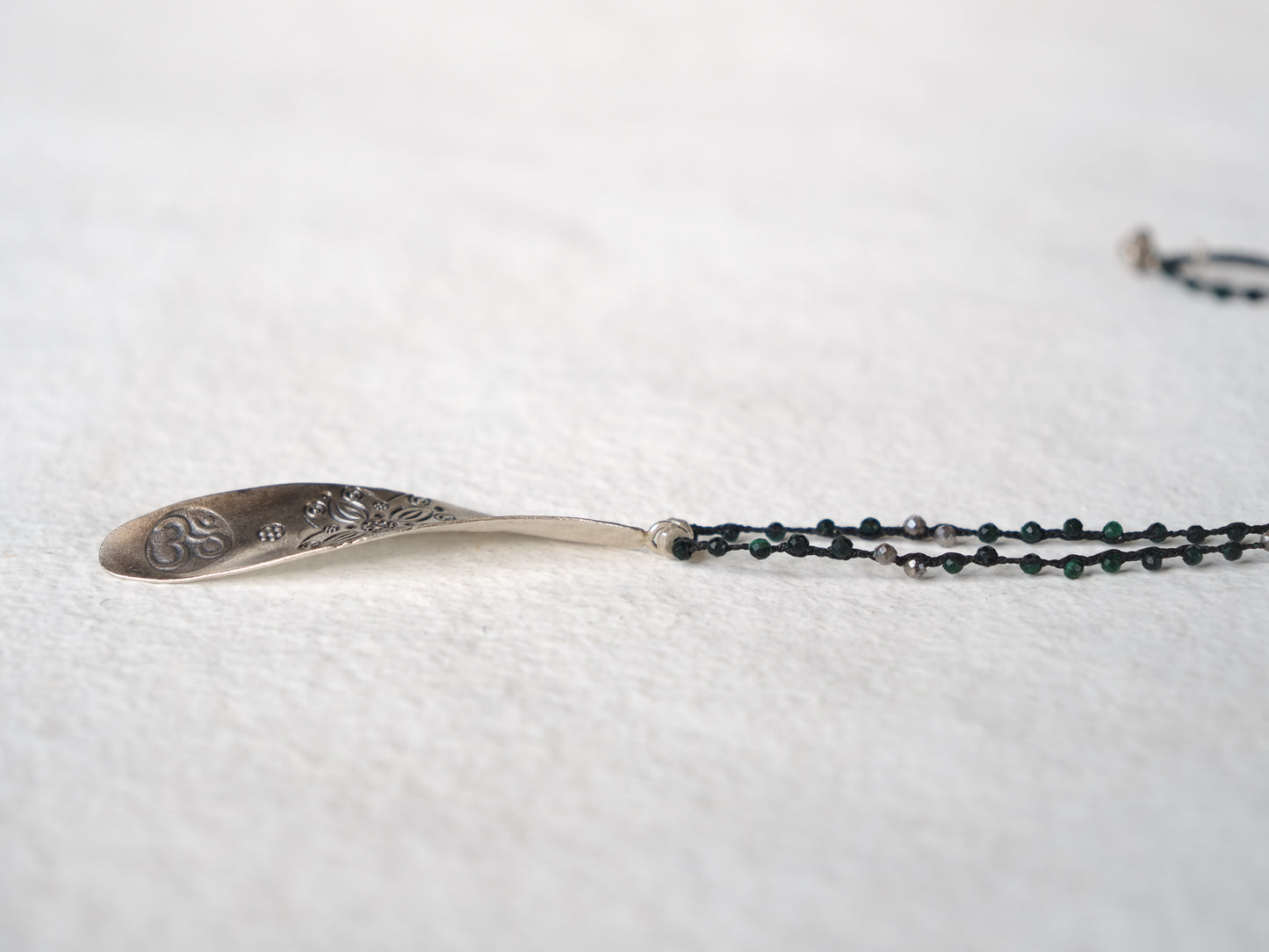 -Karensilver- braid long pendant