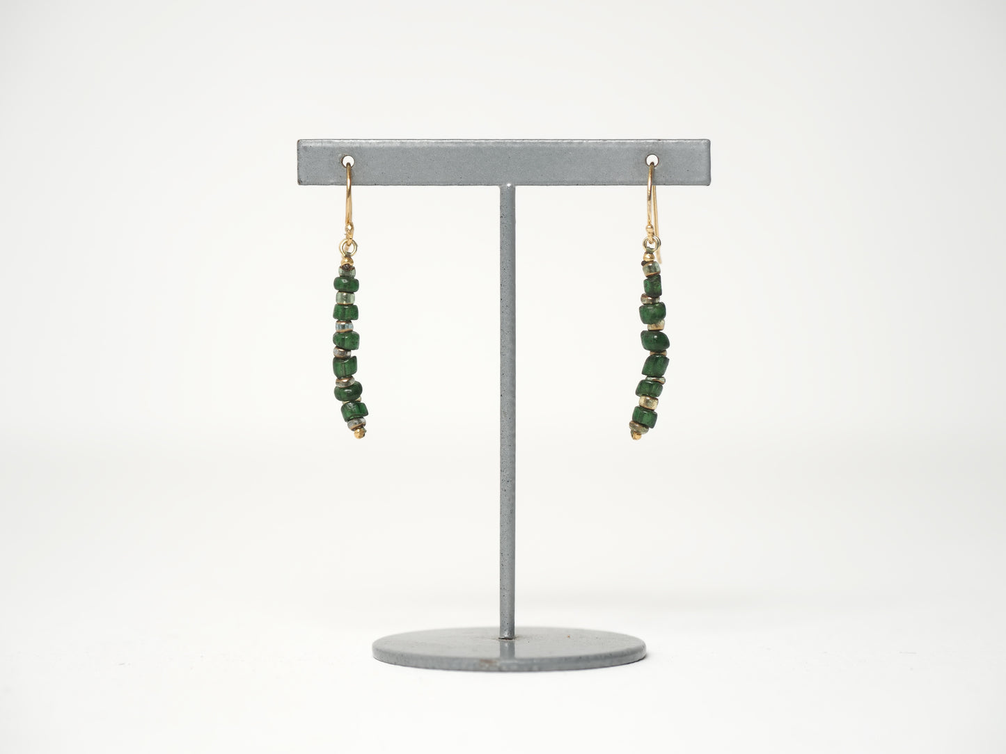 -Bonda beads'green・gold'- gold hooks