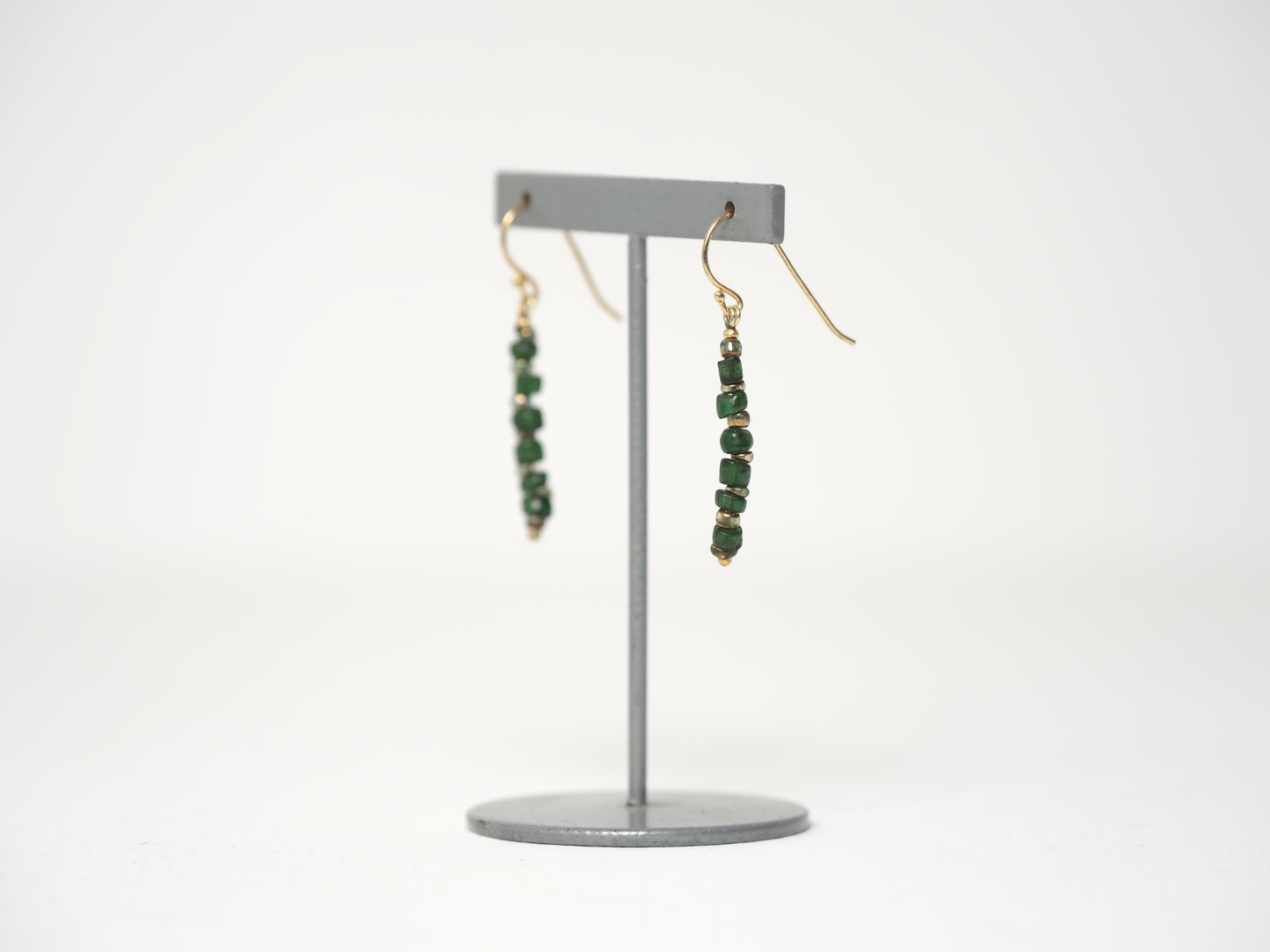 -Bonda beads'green・gold'- gold hooks